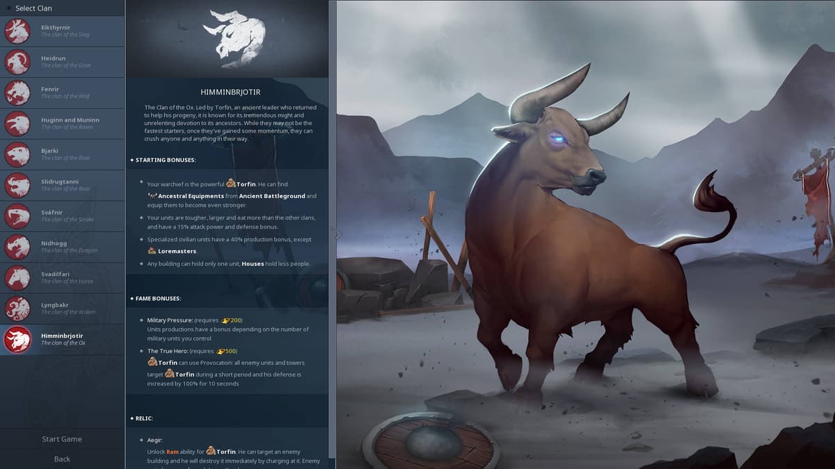 Northgard - Himminbrjotir, Clan of the Ox