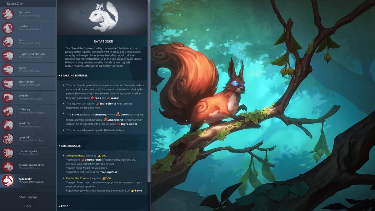 Northgard - Ratatoskr, Clan of the Squirrel