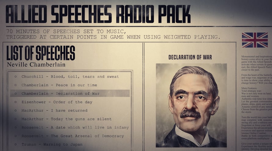 Hearts of Iron IV: Allied Speeches Pack