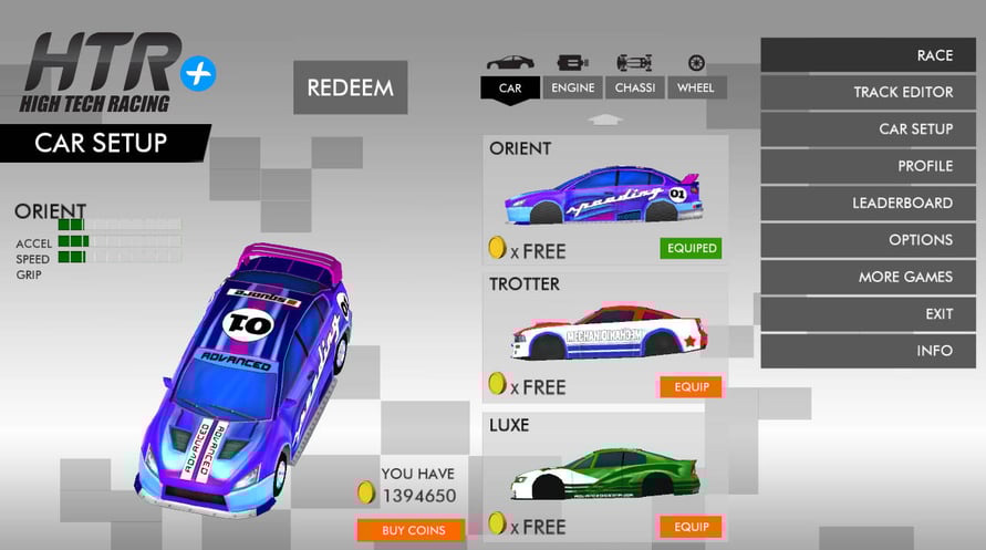 HTR+ Slot Car Simulation