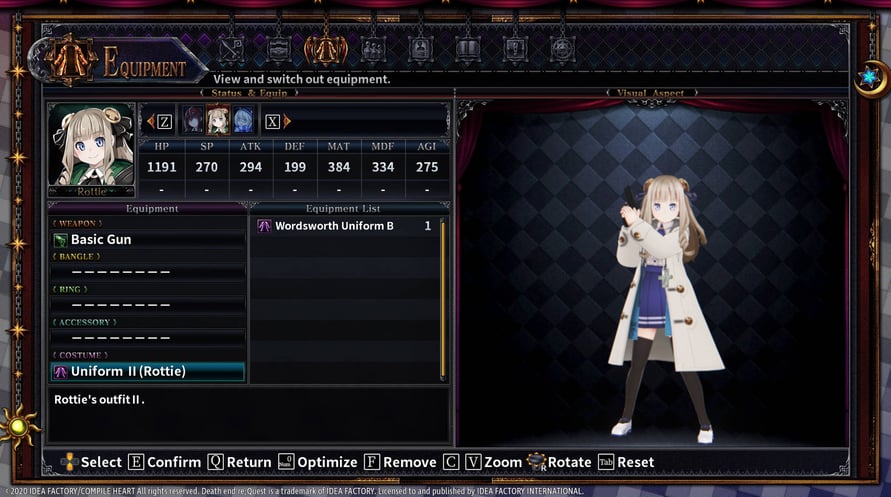Death end re;Quest 2 - Alternate Uniform Set