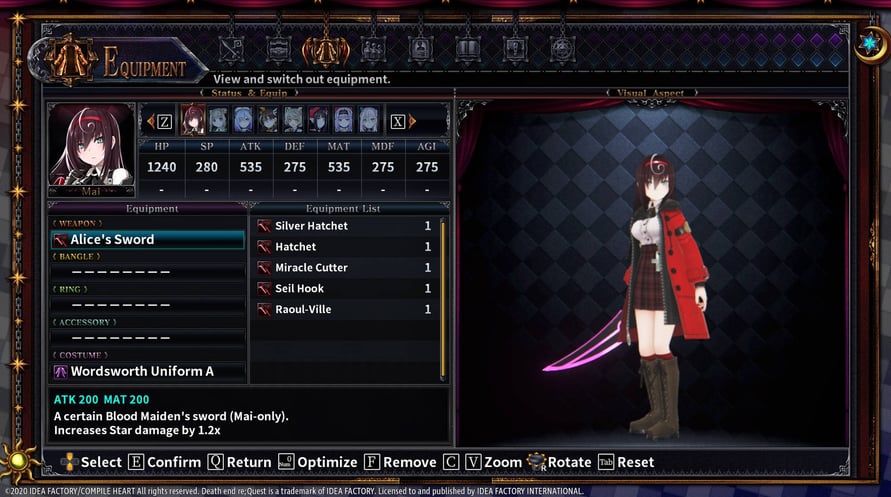 Death end re;Quest 2 - Blood Skelter Set