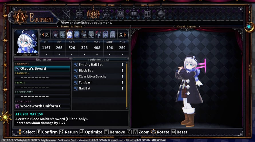 Death end re;Quest 2 - Blood Skelter Set